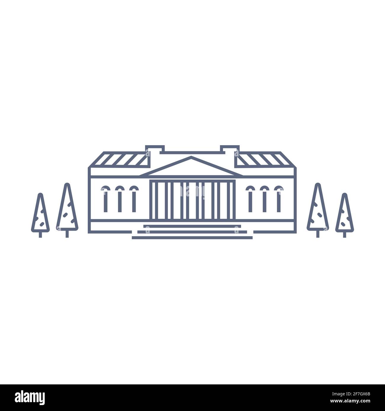 Icona vettore Museo - museo d'arte o teatro semplice pittogramma in stile lineare su sfondo bianco. Illustrazione vettoriale Illustrazione Vettoriale