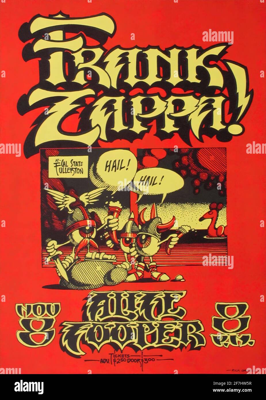 Un poster di musica vintage per un Frank Zappa e Alice Concerto di Cooper Foto Stock