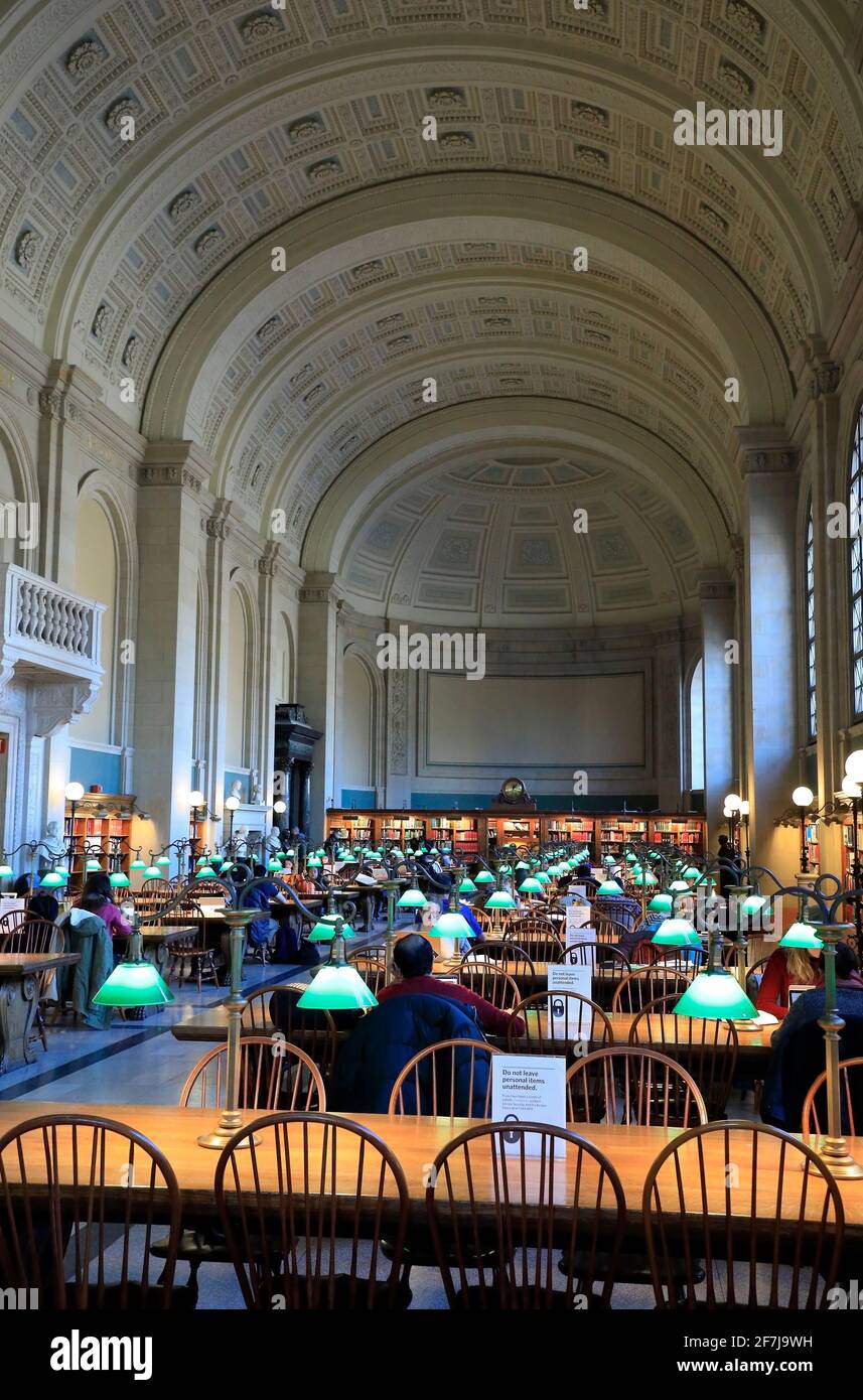 Bates Hall of Boston Public Library.Boston.Massachusetts.USA Foto Stock
