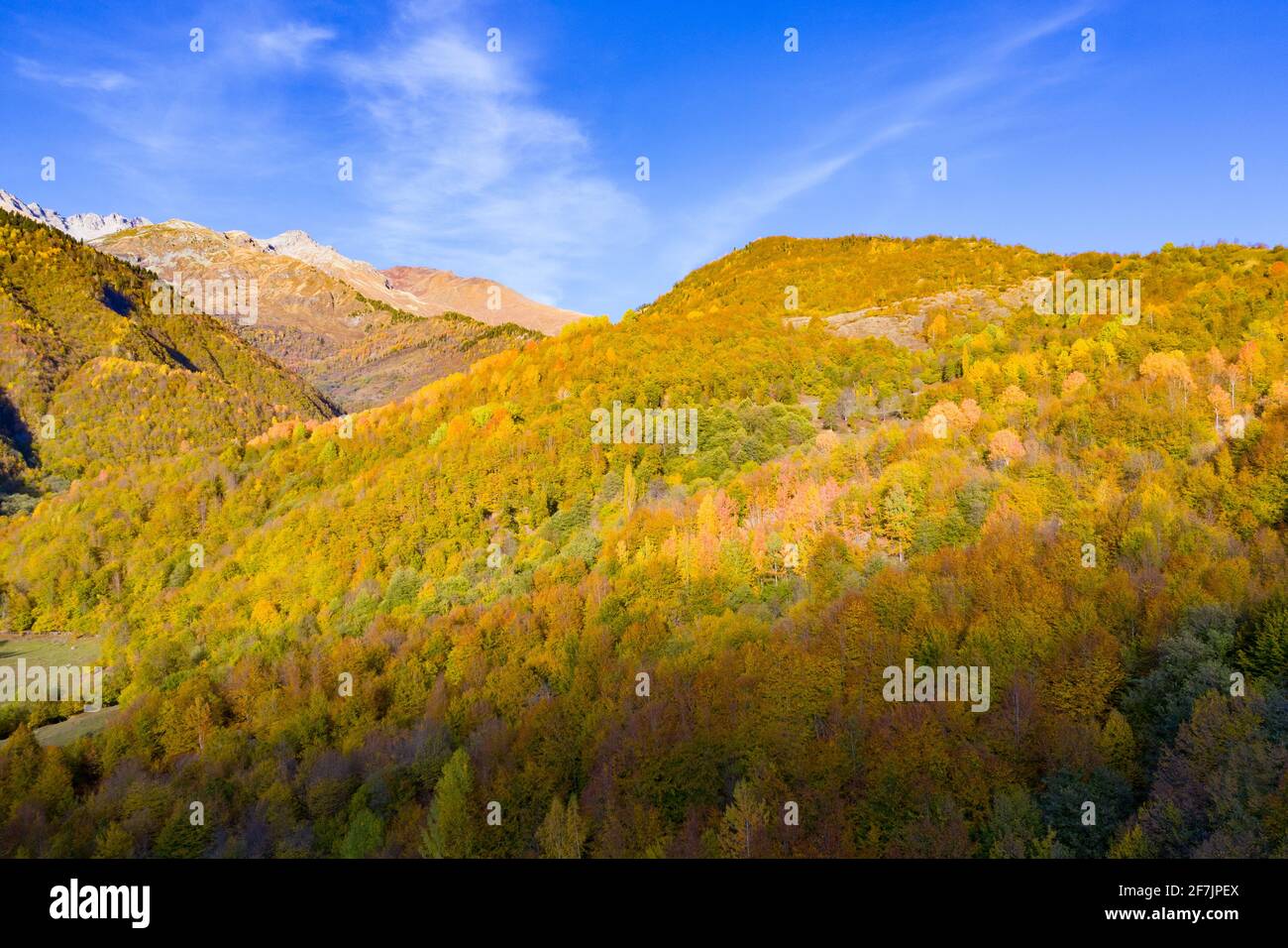 Paesaggio in Racha Georgia, foresta d'autunno Foto Stock