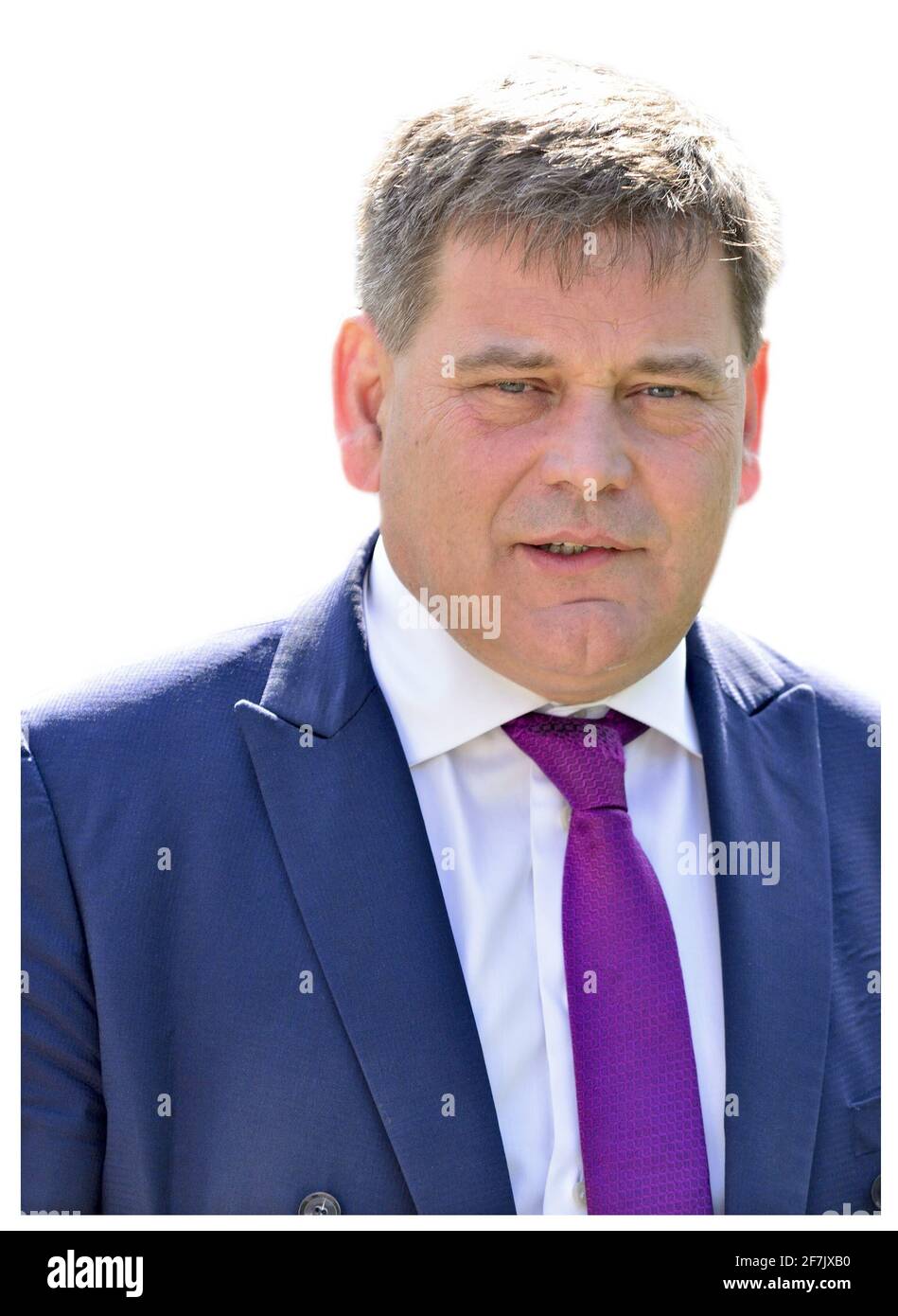 Andrew Bridgen MP (Cost: North West Leicestershire) su College Green, Westminster, 29 marzo 2019 Foto Stock