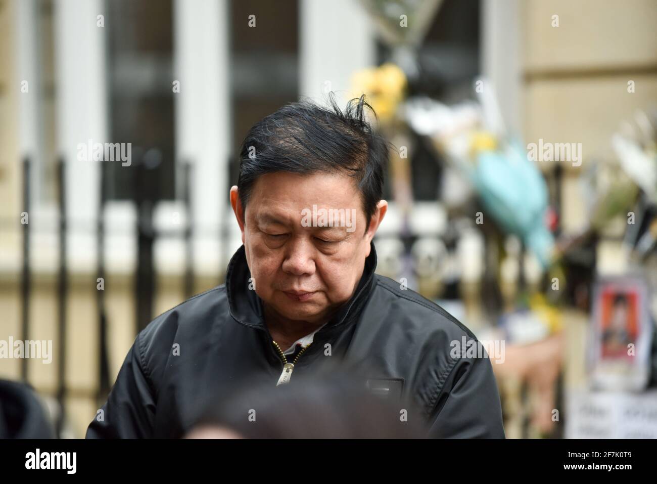 Charles St, Mayfair, Londra, Regno Unito. 8 Aprile 2021. Kyaw Zwar Minn l’ambasciatore per il Myanmar è stato escluso dall’ambasciata di Londra. Credit: Matthew Chpicle/Alamy Live News Foto Stock