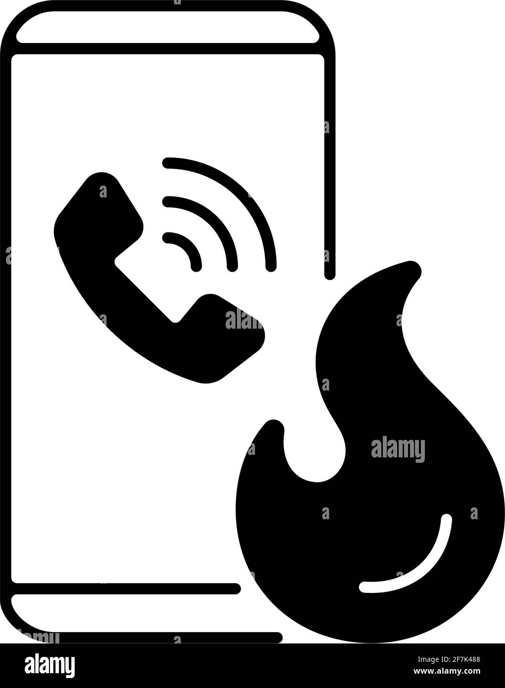 Chiamata in caso di icona lineare di emergenza Illustrazione Vettoriale