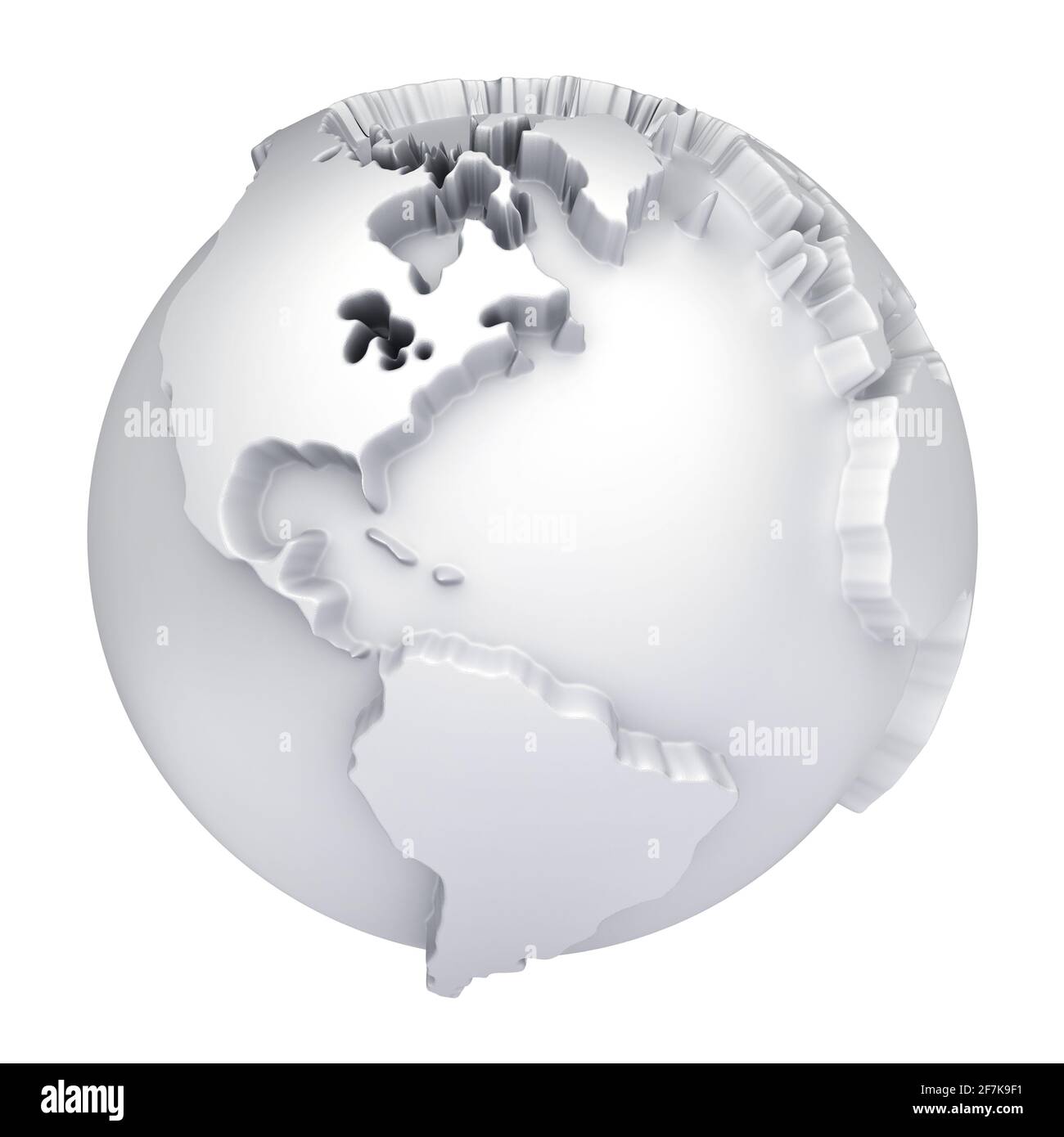 Mappa del globo terrestre. Lato del Nord e del Sud America. immagine 3d Foto Stock