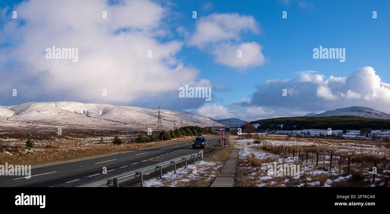 La A9 vicino a Dalwhinnie in Highland Scozia. Foto Stock