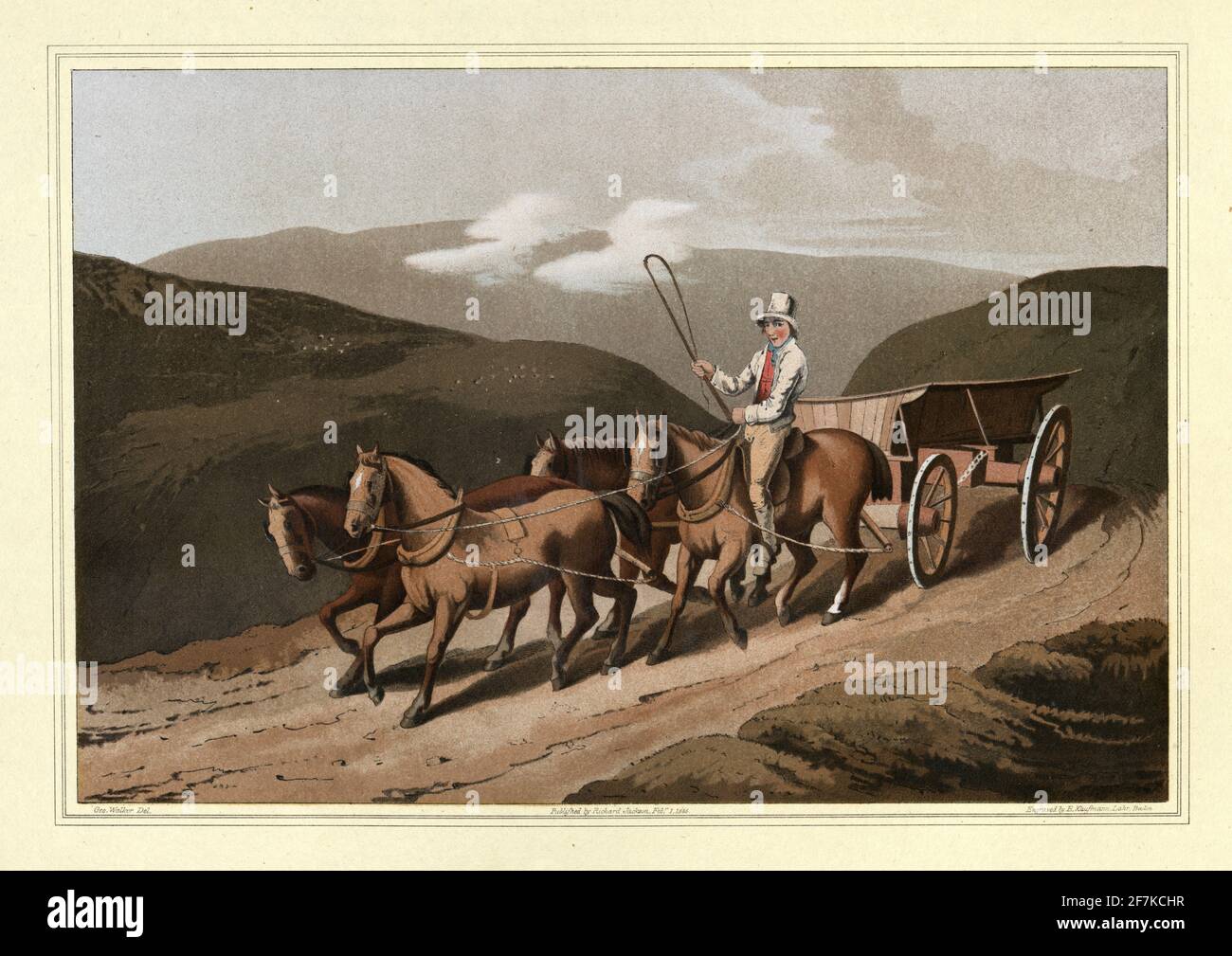 Il Costume dello Yorkshire da George Walker, East Riding o wolds wagon Foto Stock