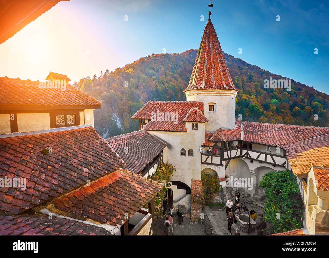 Il Castello di Dracula nella crusca, Transilvania, Romania Foto Stock