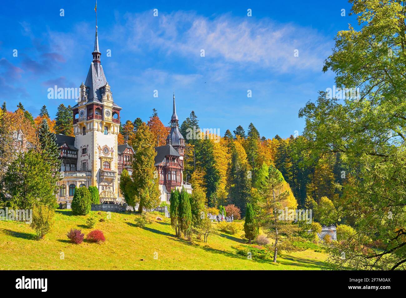 Il Castello di Peles, Sinaia, Romania Foto Stock