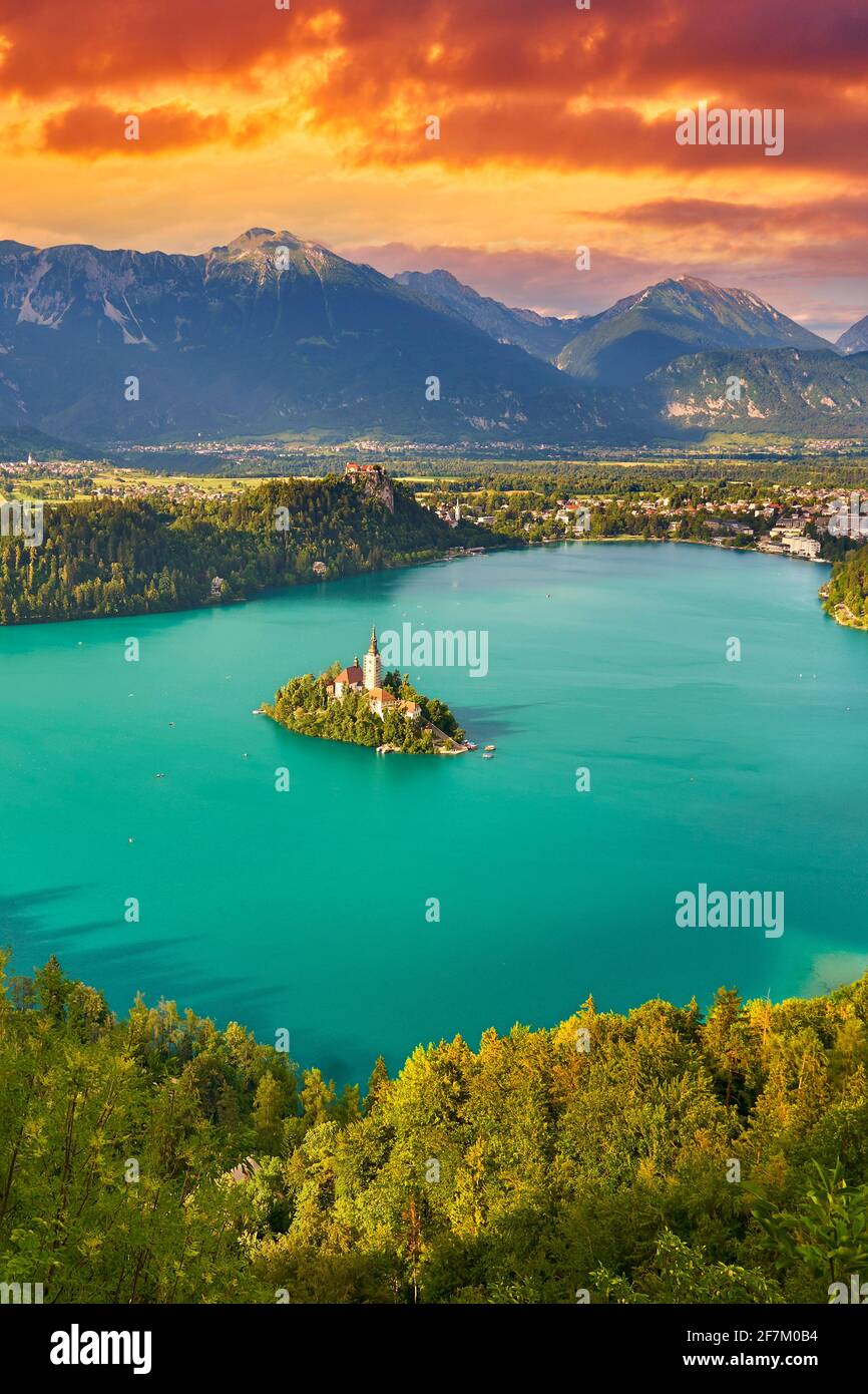 Lago di Bled Slovenia Foto Stock