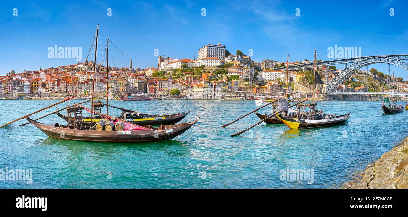 Barche di rabelo, Porto, Portogallo Foto Stock