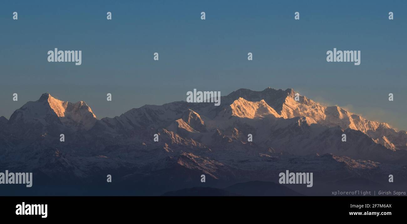 Mt. Kanchenjunga (8586 m) all'alba Foto Stock