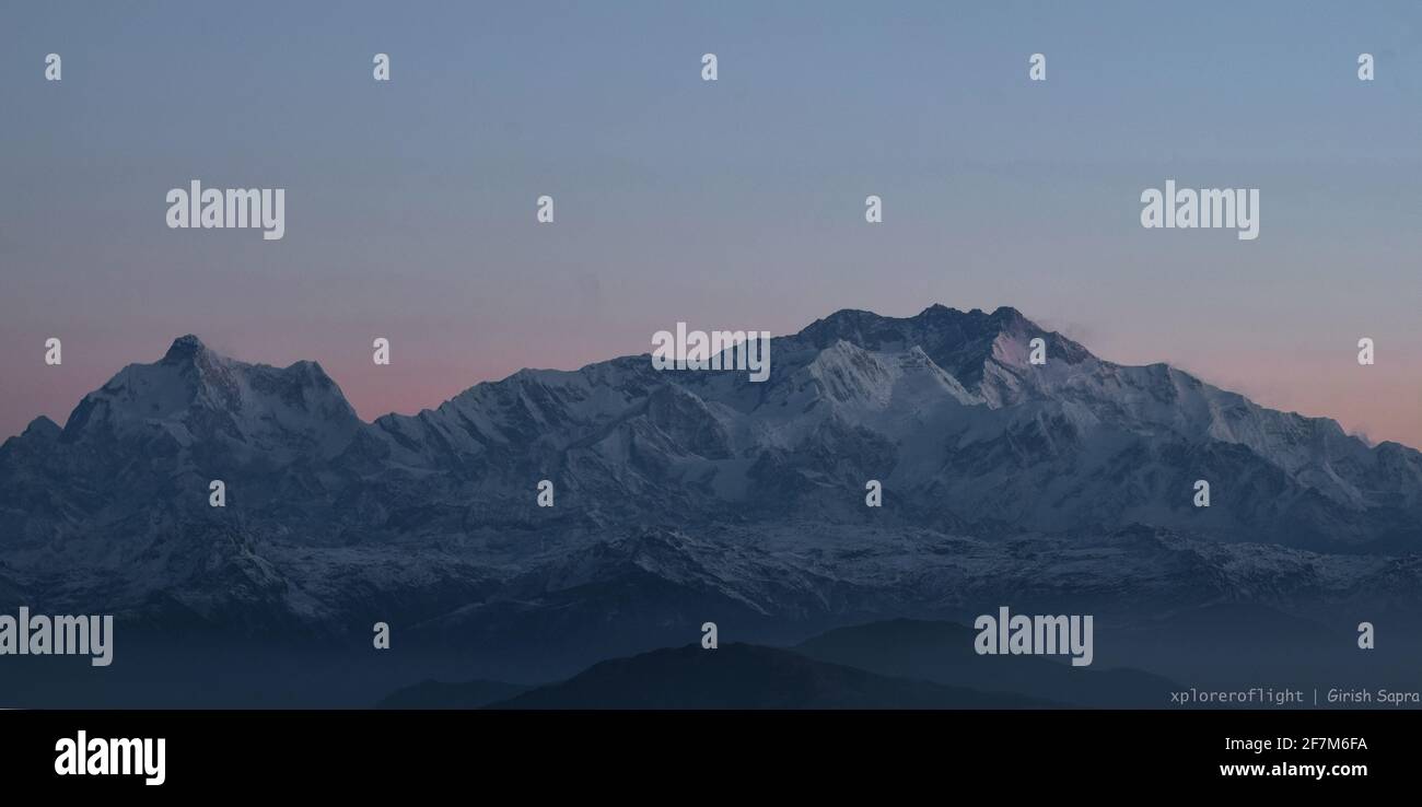 Mt. Kanchenjunga (8586 m) all'alba Foto Stock