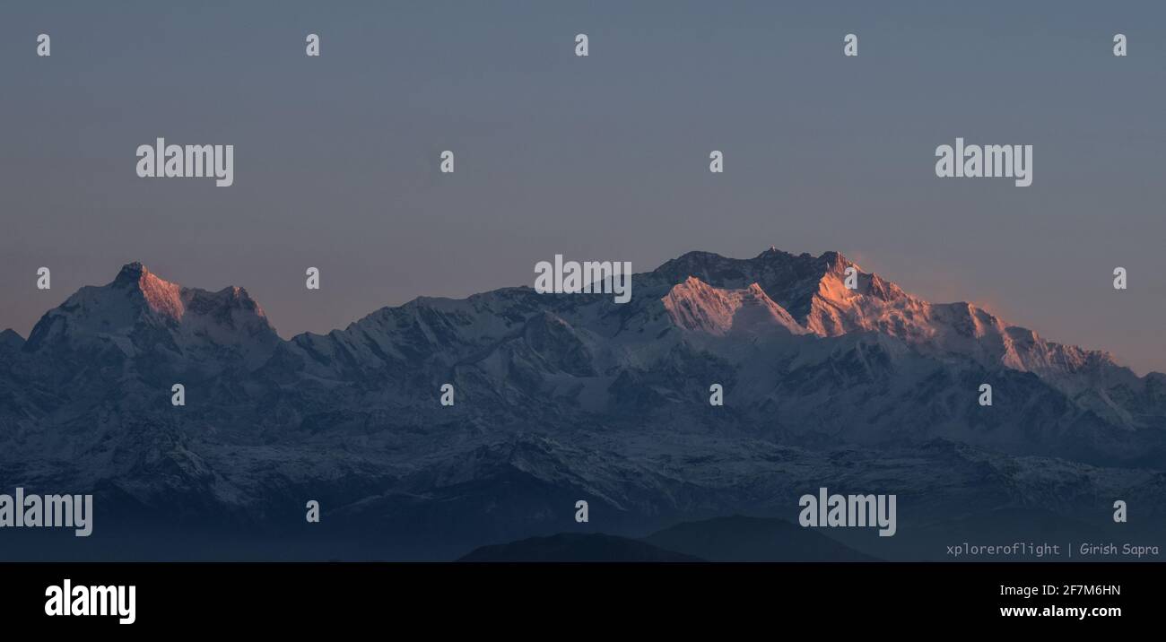Mt. Kanchenjunga (8586 m) all'alba Foto Stock