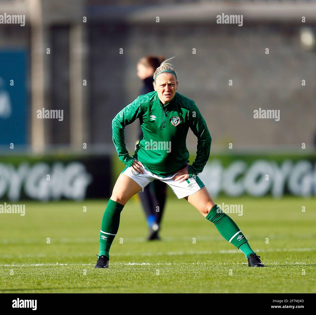 Tallaght Stadium, Dublino, Leinster, Irlanda. 8 Apr 2021. Womens friendly Football, Ireland Versus Denmark; Diane Caldwell (Repubblica d'Irlanda) ritratto durante il warm up Credit: Action Plus Sports/Alamy Live News Foto Stock