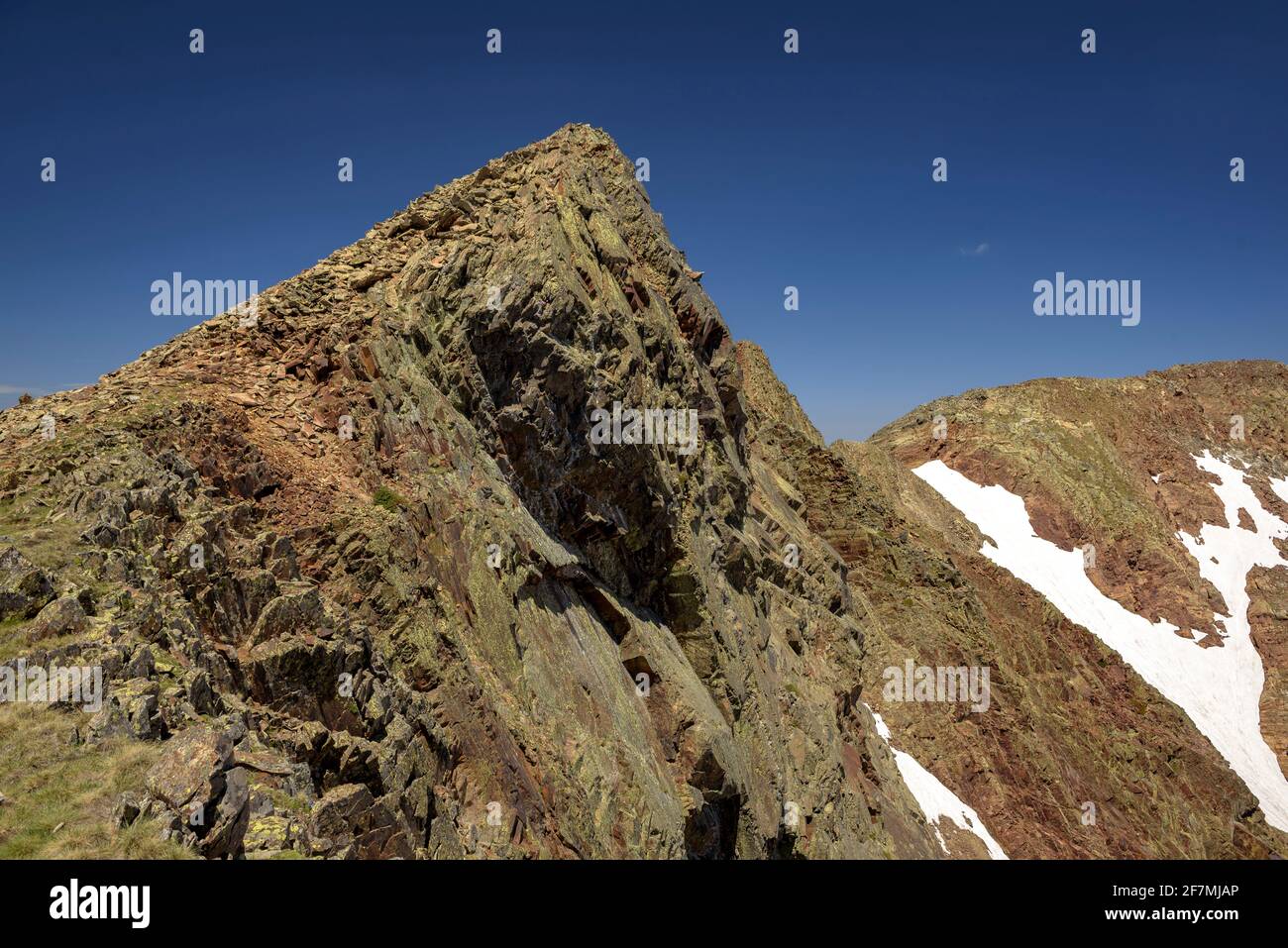 Vista sulla cima del Certascan (Alt Pirineu Natural Park, Catalogna, Spagna, Pirenei) ESP: Viste del Pico del Pic de Certascan (PN Alt Pirineu, Cataluña) Foto Stock