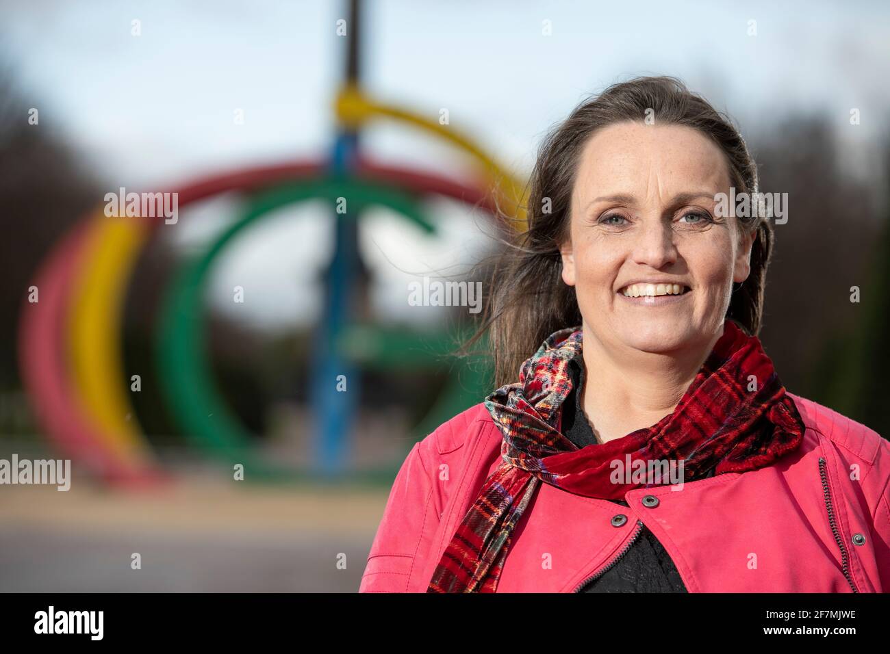 Glasgow, Scozia, Regno Unito. 8 Apr 2021. NELLA FOTO: Ailsa Grey, candidato Alba Party per la regione di Glasgow. Credit: Colin Fisher/Alamy Live News Foto Stock