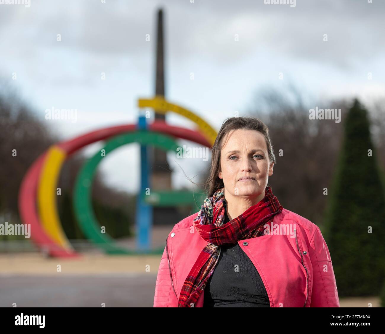 Glasgow, Scozia, Regno Unito. 8 Apr 2021. NELLA FOTO: Ailsa Grey, candidato Alba Party per la regione di Glasgow. Credit: Colin Fisher/Alamy Live News Foto Stock