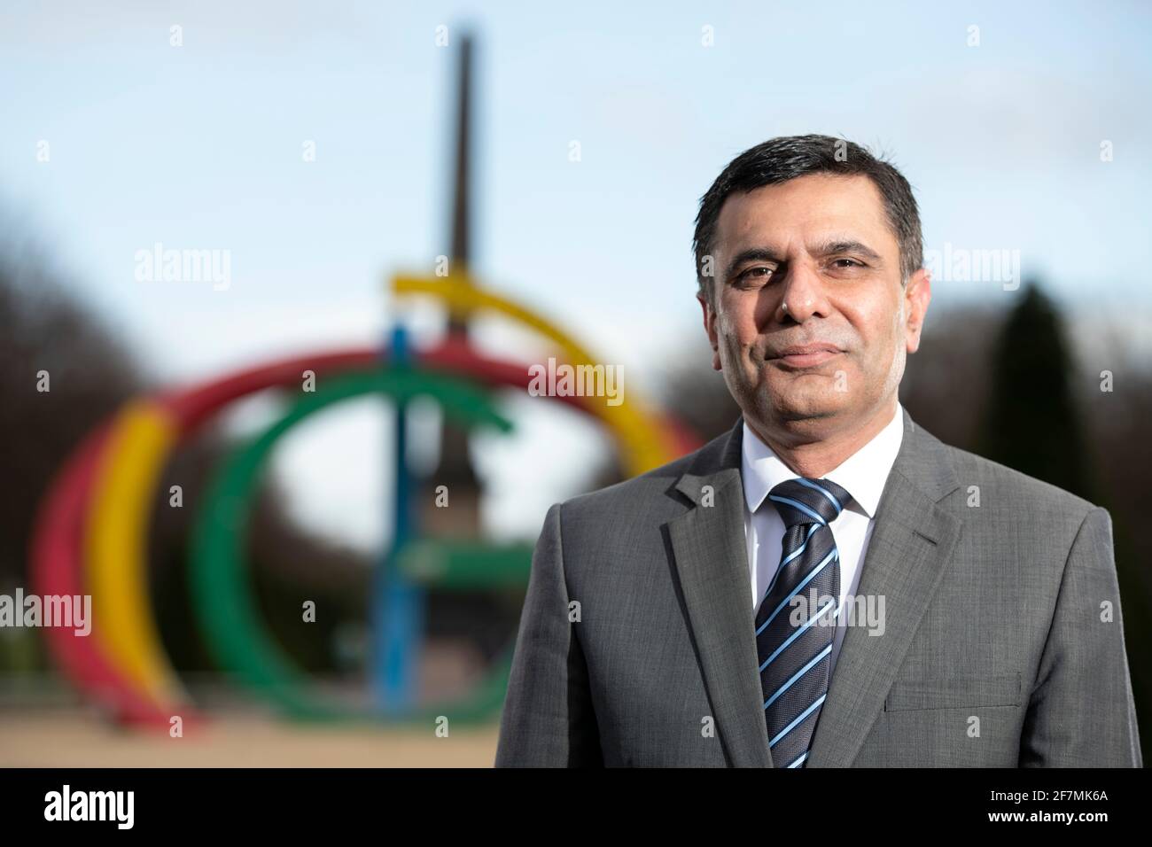 Glasgow, Scozia, Regno Unito. 8 Apr 2021. NELLA FOTO: Shahid Farooq, candidato Alba Party per la regione di Glasgow. Credit: Colin Fisher/Alamy Live News Foto Stock