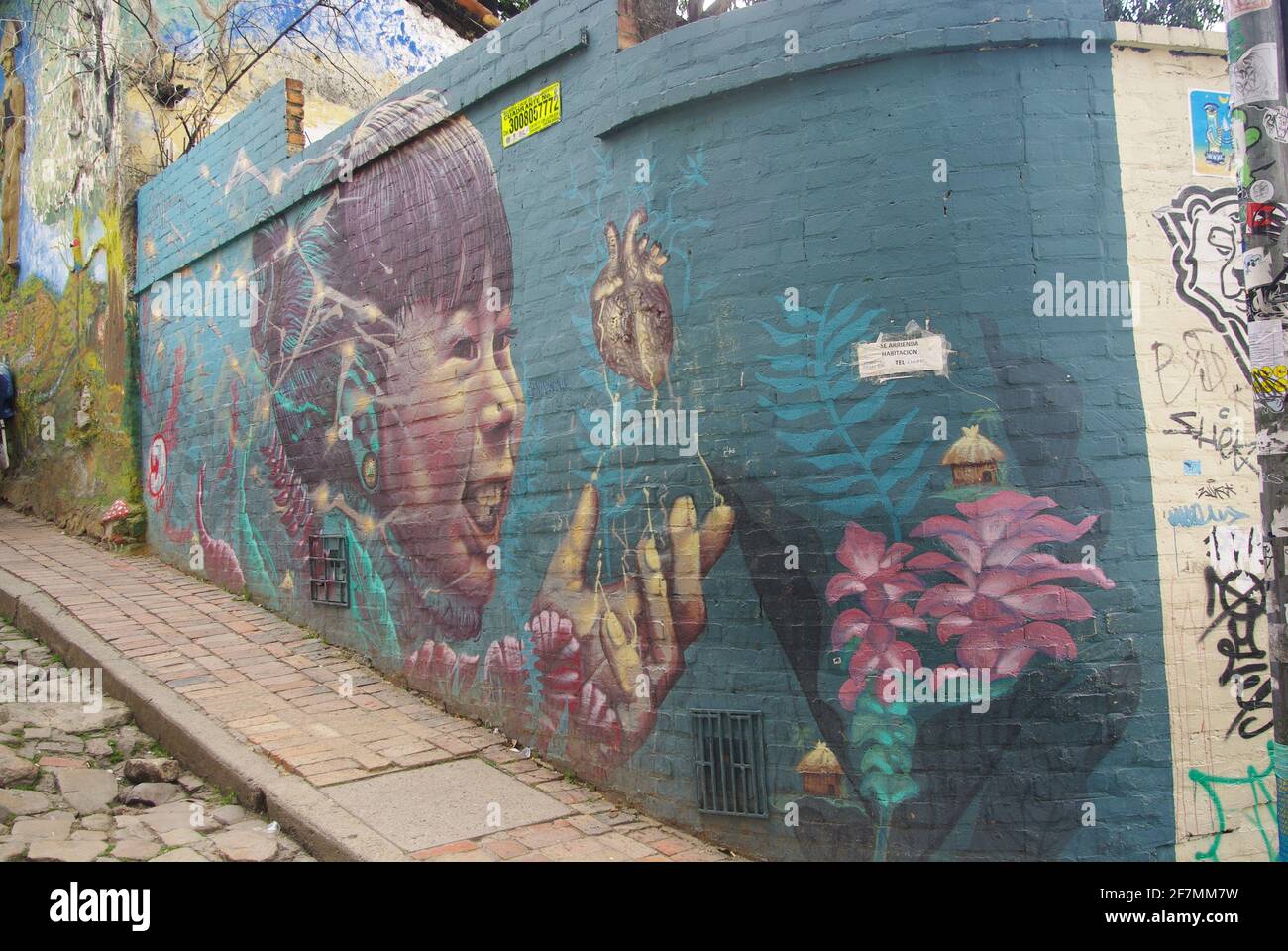 Arte di strada a la Candelaria, Bogotà, Colombia Foto Stock