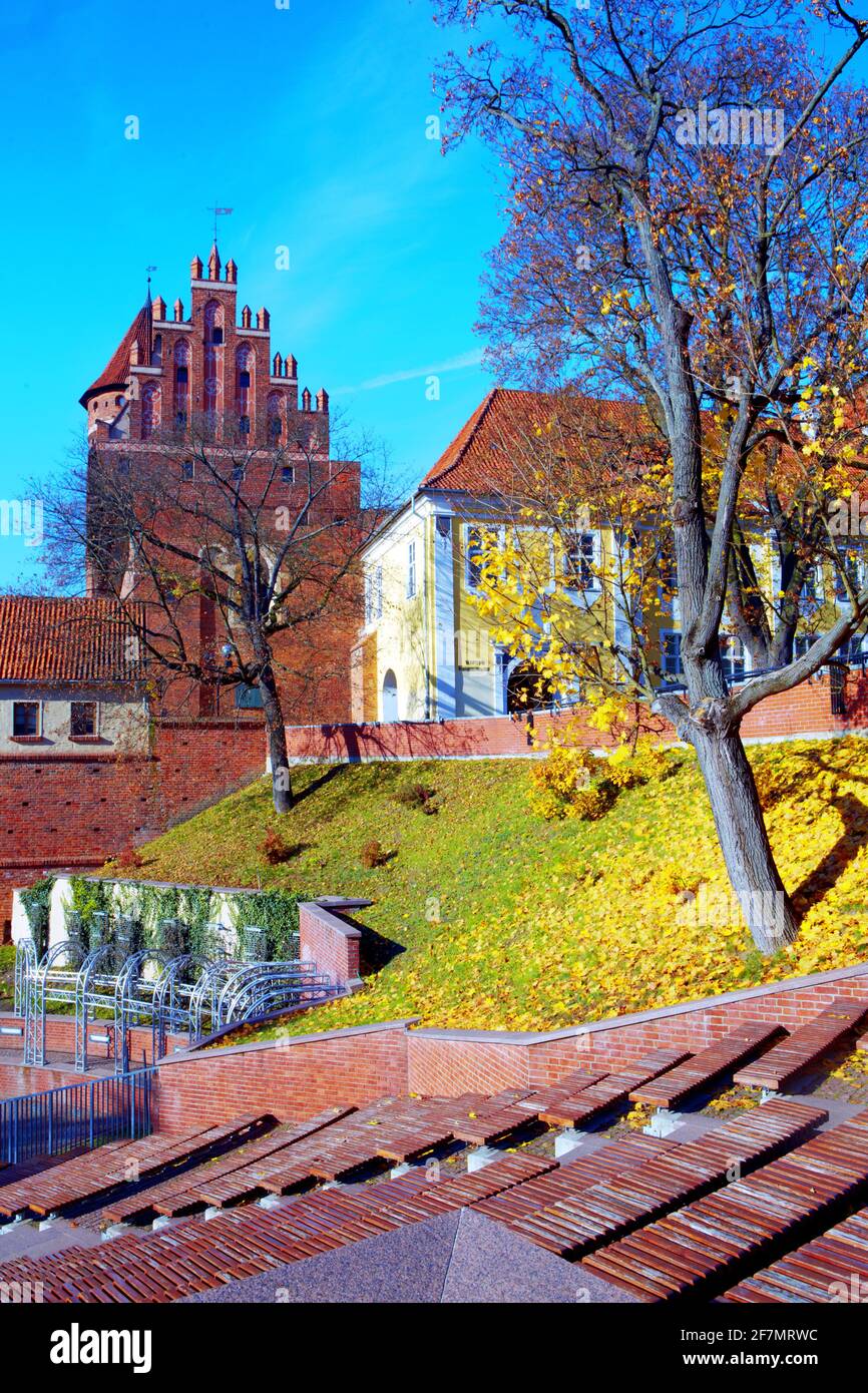 Polonia, Olsztyn, castello, voivodato Warmiano-Masuriano. Foto Stock