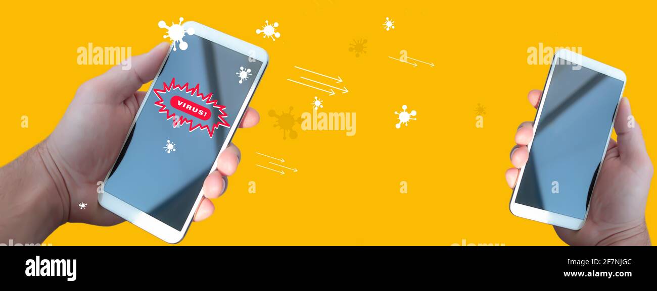 La trasmissione di un virus da un dispositivo a un altro. Infezione del file system. Blocco dei programmi antivirus. Protezione dei dati. Perdita di file dopo un hacker A. Foto Stock