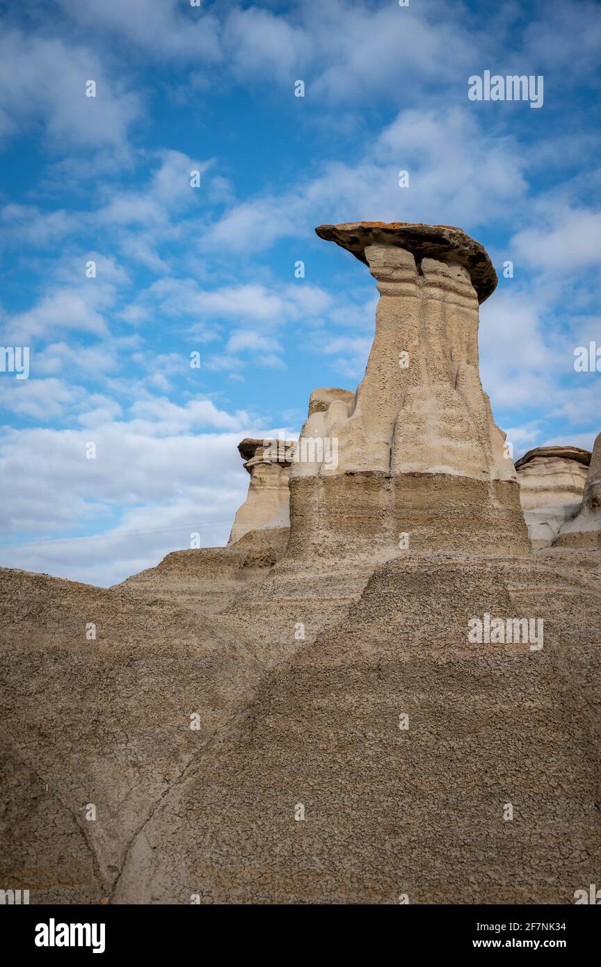 Hoodoos nelle terre di Alberta vicino a Drumheller. Foto Stock