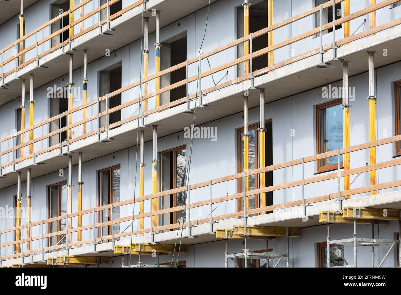 Costruzione di un nuovo complesso residenziale. Costruzione di calcestruzzo. Foto Stock