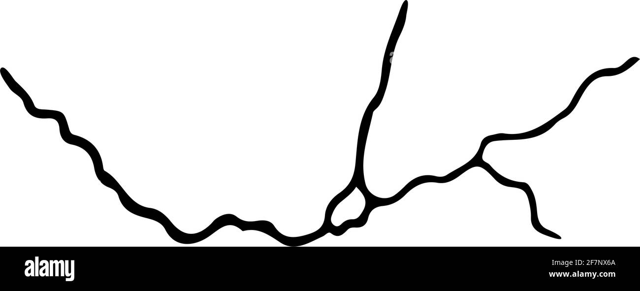 Crepa Kintsugi. Sisma e crepe di terra, effetto di buco, scricciatura e tessitura danneggiata. Le illustrazioni vettoriali possono essere utilizzate per le decorazioni kintsugi Illustrazione Vettoriale