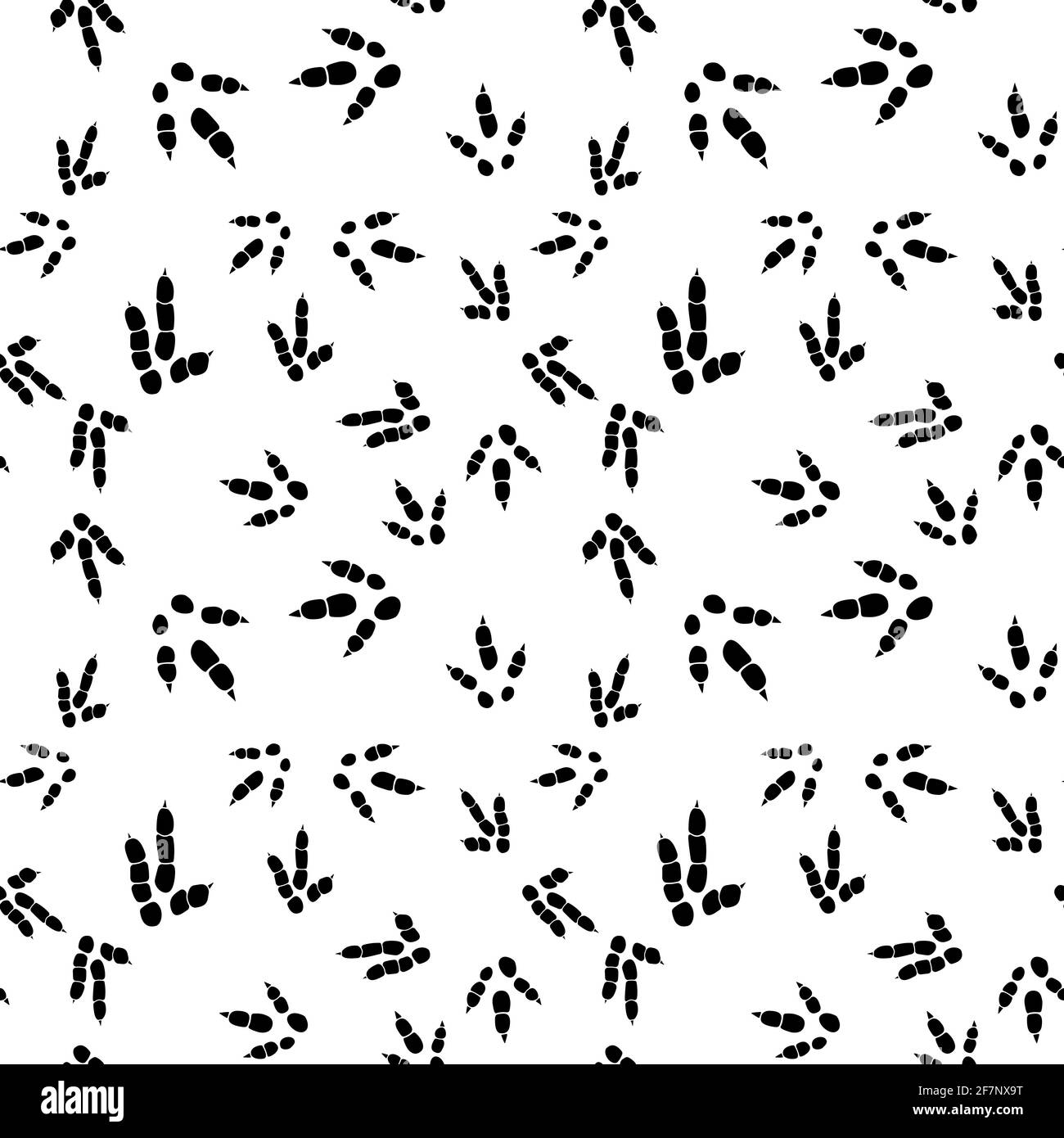 Tracce di dinosauro. Motivo senza giunture minimo. Sfondo con zampa, artiglio predatore. Illustrazione dell'impronta dei dinosauri perfetta per tessuti, avvolgi e. Illustrazione Vettoriale