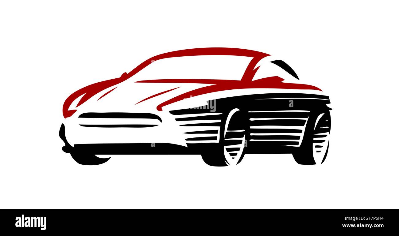 Logo dell'auto. Concetto automobilistico in stile astratto. Simbolo del veicolo Illustrazione Vettoriale