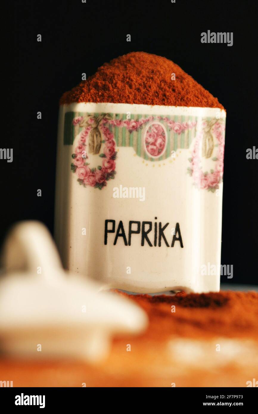 La paprica in polvere in porcellana Foto Stock
