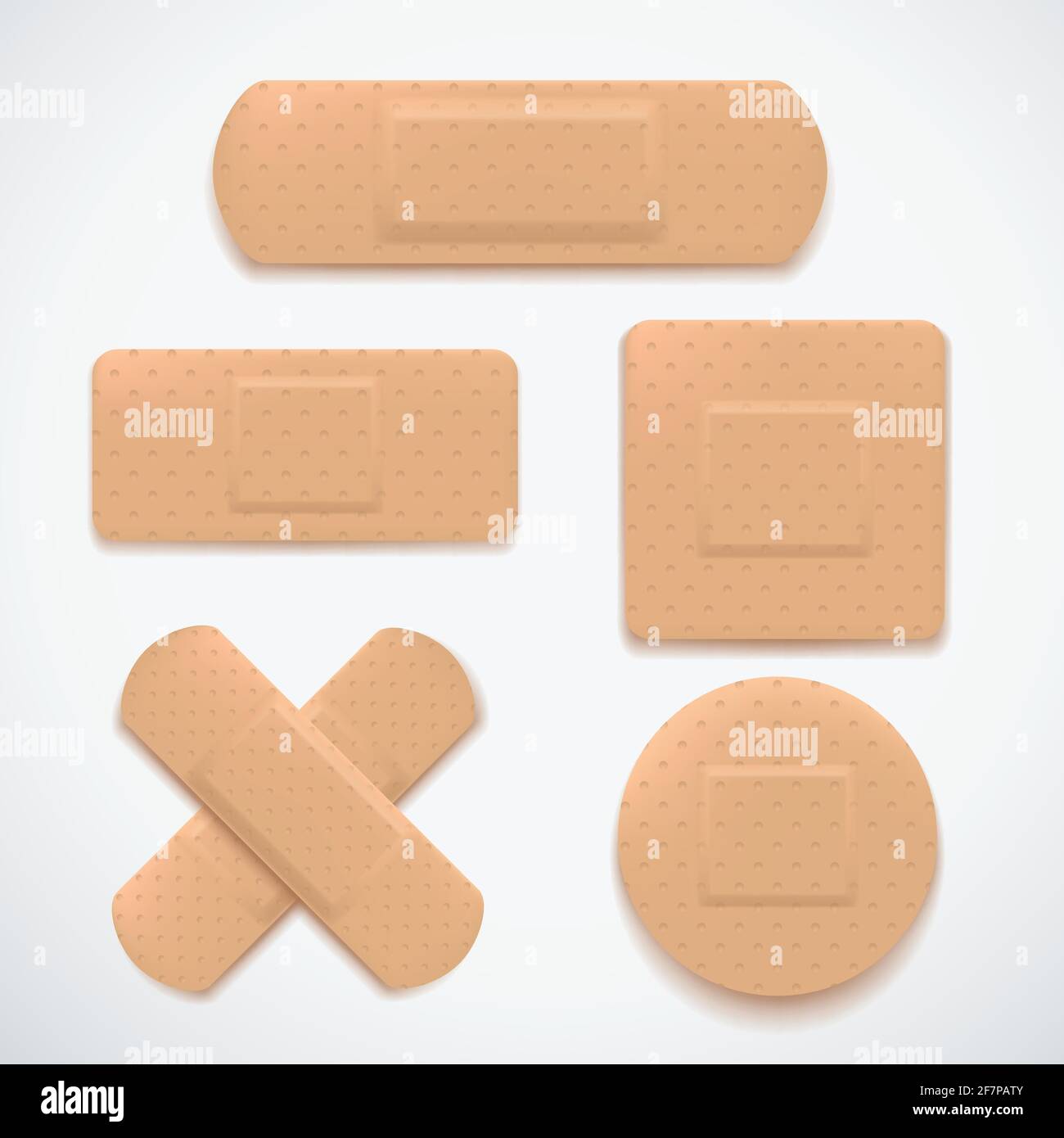 set di bande di aiuto realistiche su bianco Illustrazione Vettoriale