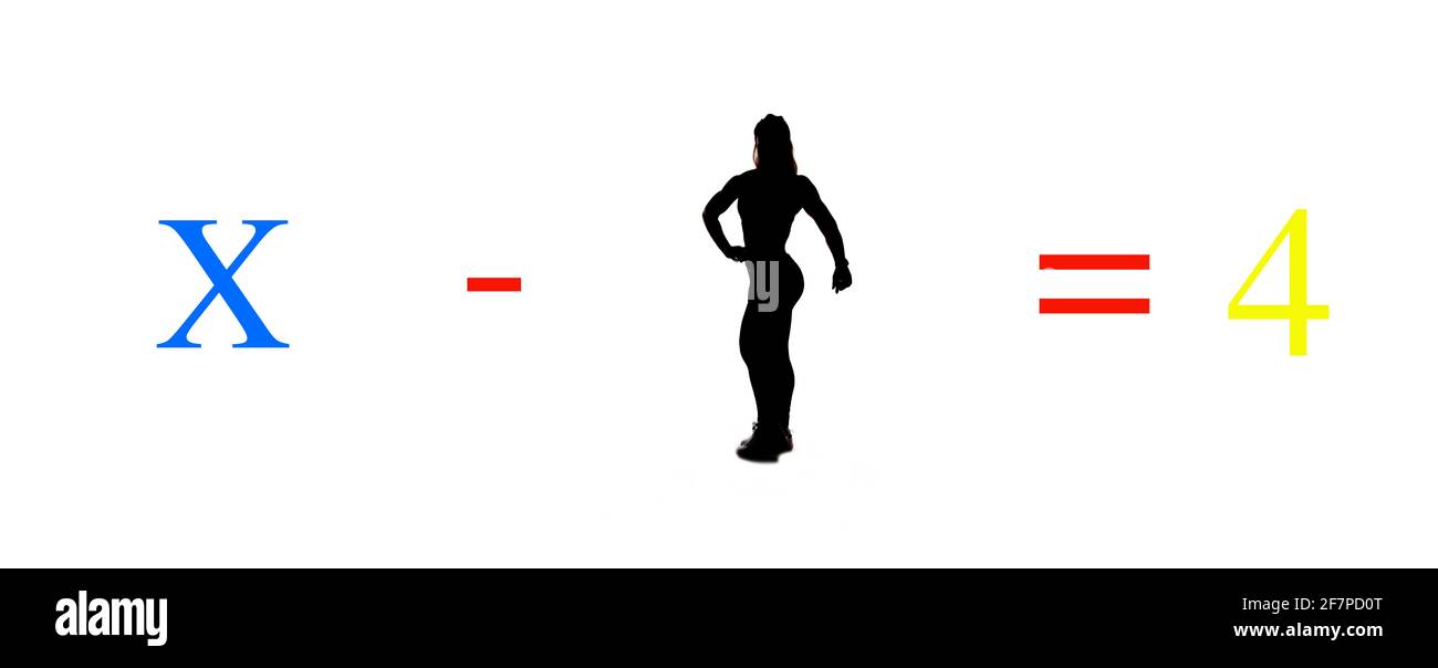 Semplici esercizi di calcolo matematico; matematica per bambini; calcoli per prescolare con oggetti e persone Foto Stock
