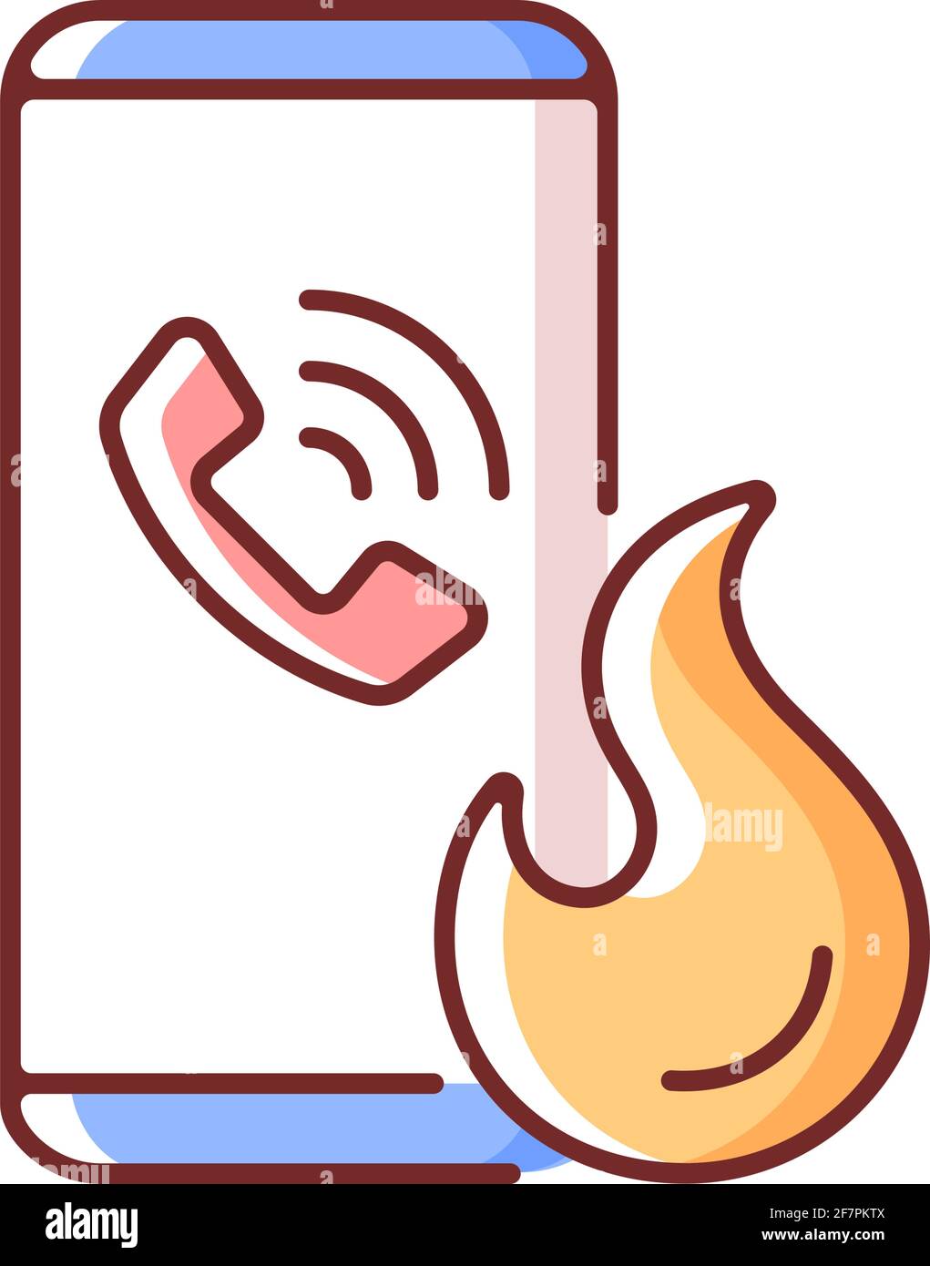 Chiamata in caso di emergenza icona colore RGB Illustrazione Vettoriale