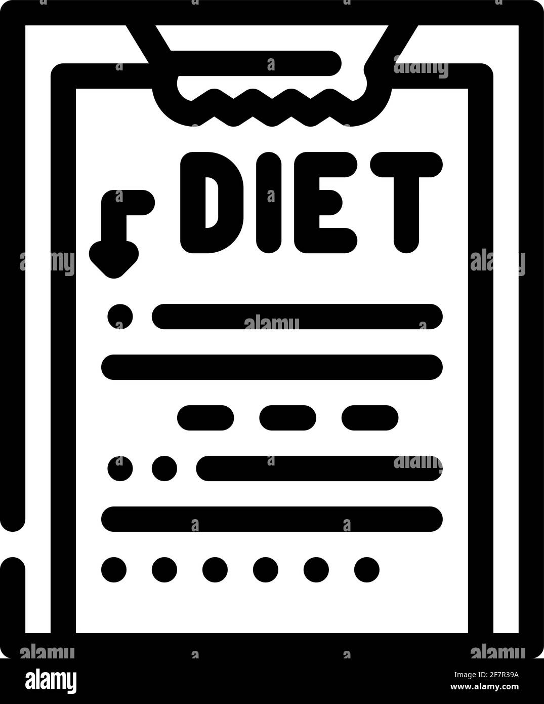 descrizione icona linea dieta illustrazione vettore nero Illustrazione Vettoriale