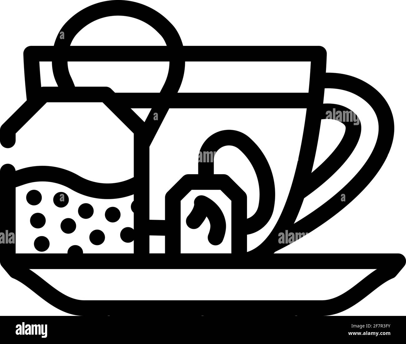 immagine vettoriale dell'icona della linea del tè che brucia il grasso Illustrazione Vettoriale