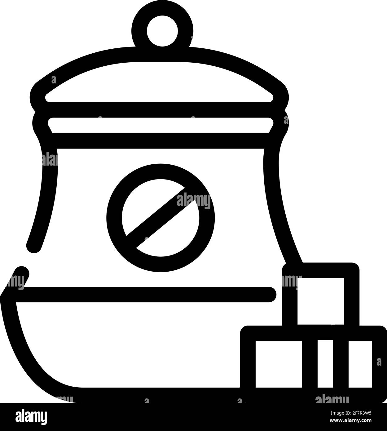 icona di annullamento della linea di zucchero immagine vettoriale nera Illustrazione Vettoriale