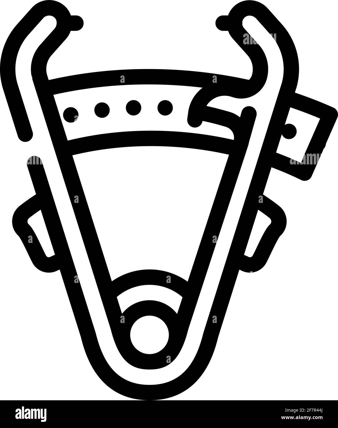 icona della linea degli strumenti del calibro, immagine vettoriale nera Illustrazione Vettoriale