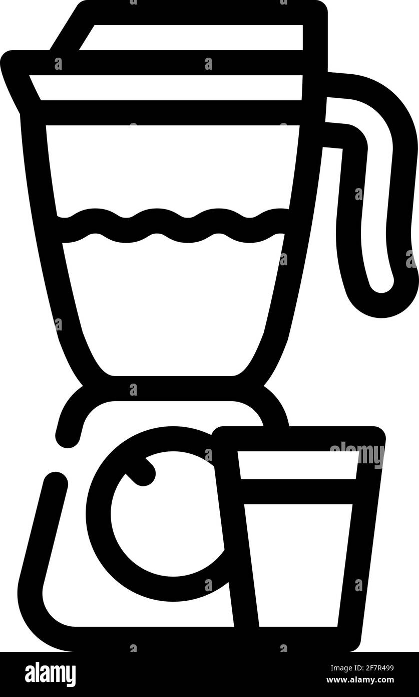 icona della linea smoothie drink illustrazione vettoriale nera Illustrazione Vettoriale