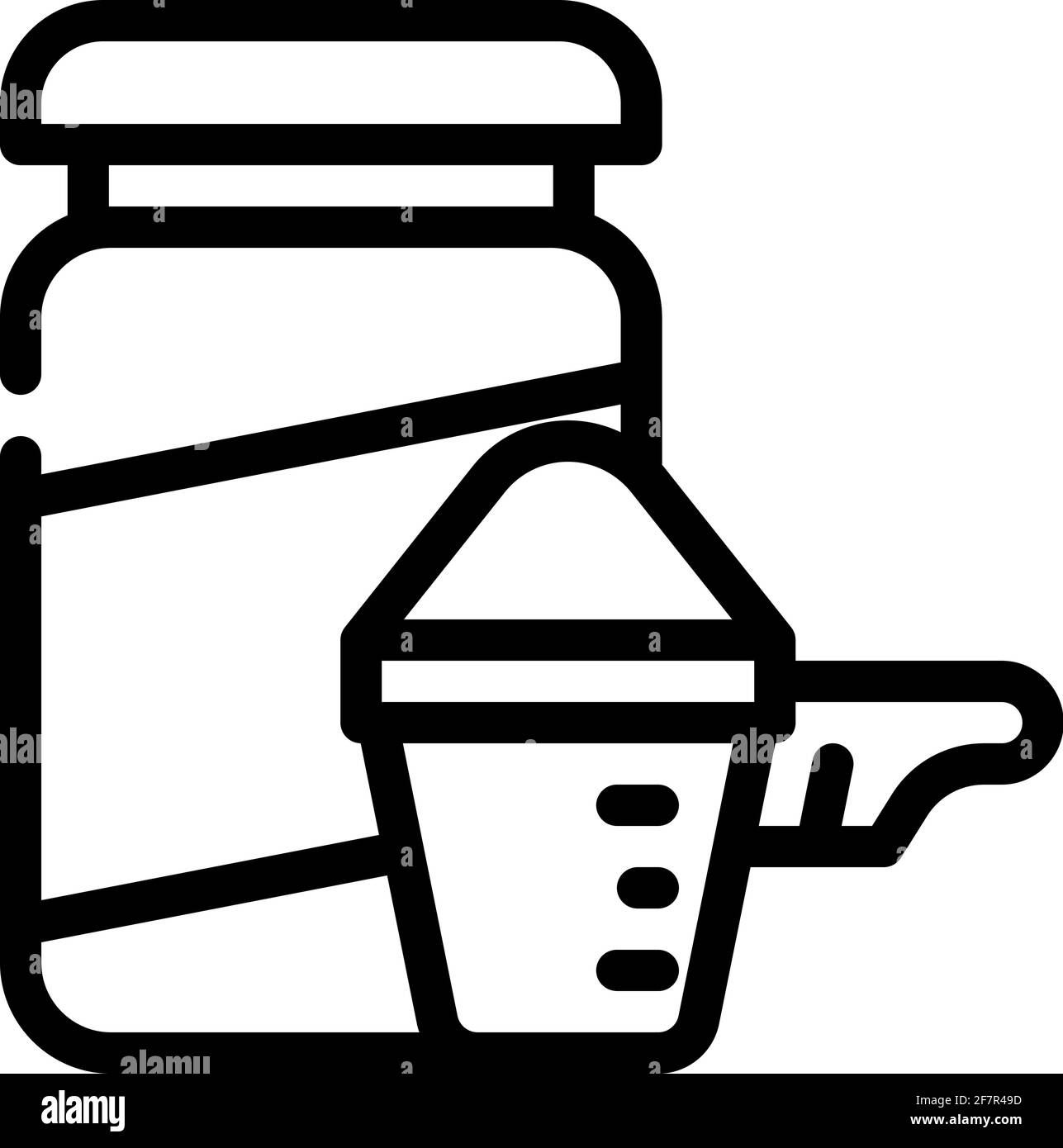icona della linea di supplemento proteico illustrazione vettoriale nera Illustrazione Vettoriale