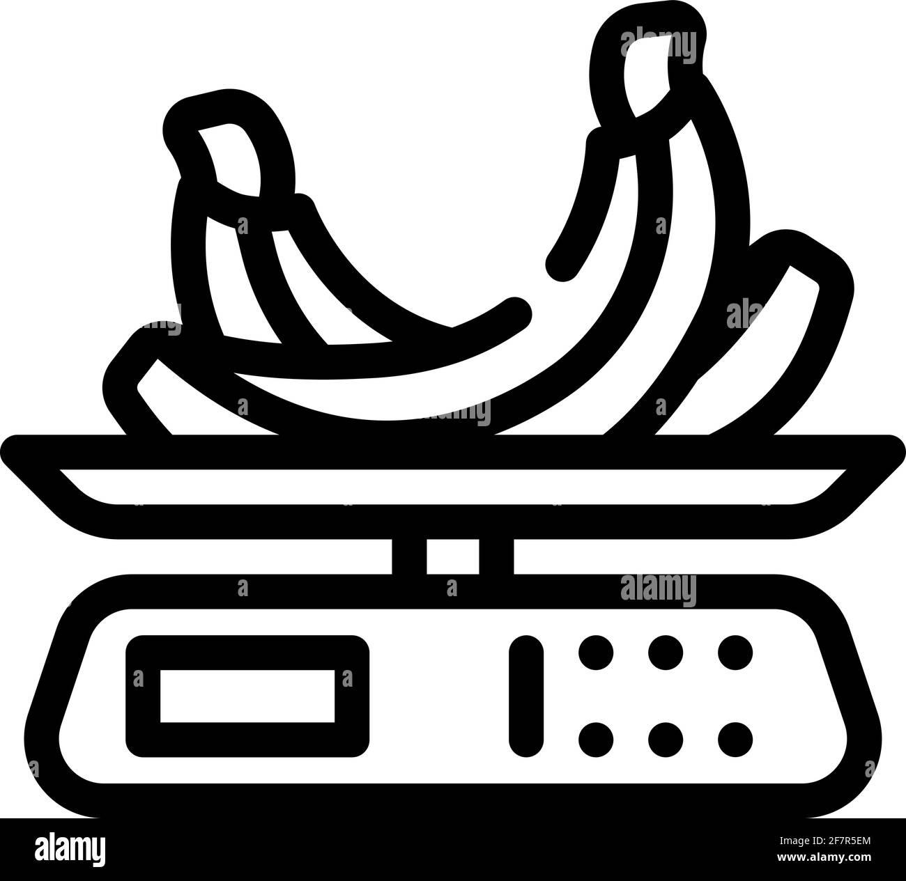 icona della linea di pesatura degli alimenti immagine vettoriale nera Illustrazione Vettoriale