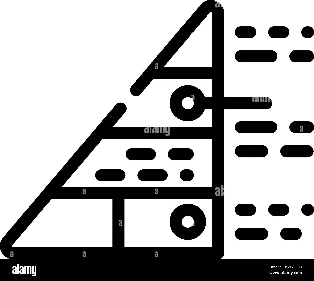 icona della linea di maslow piramidale immagine vettoriale nera Illustrazione Vettoriale