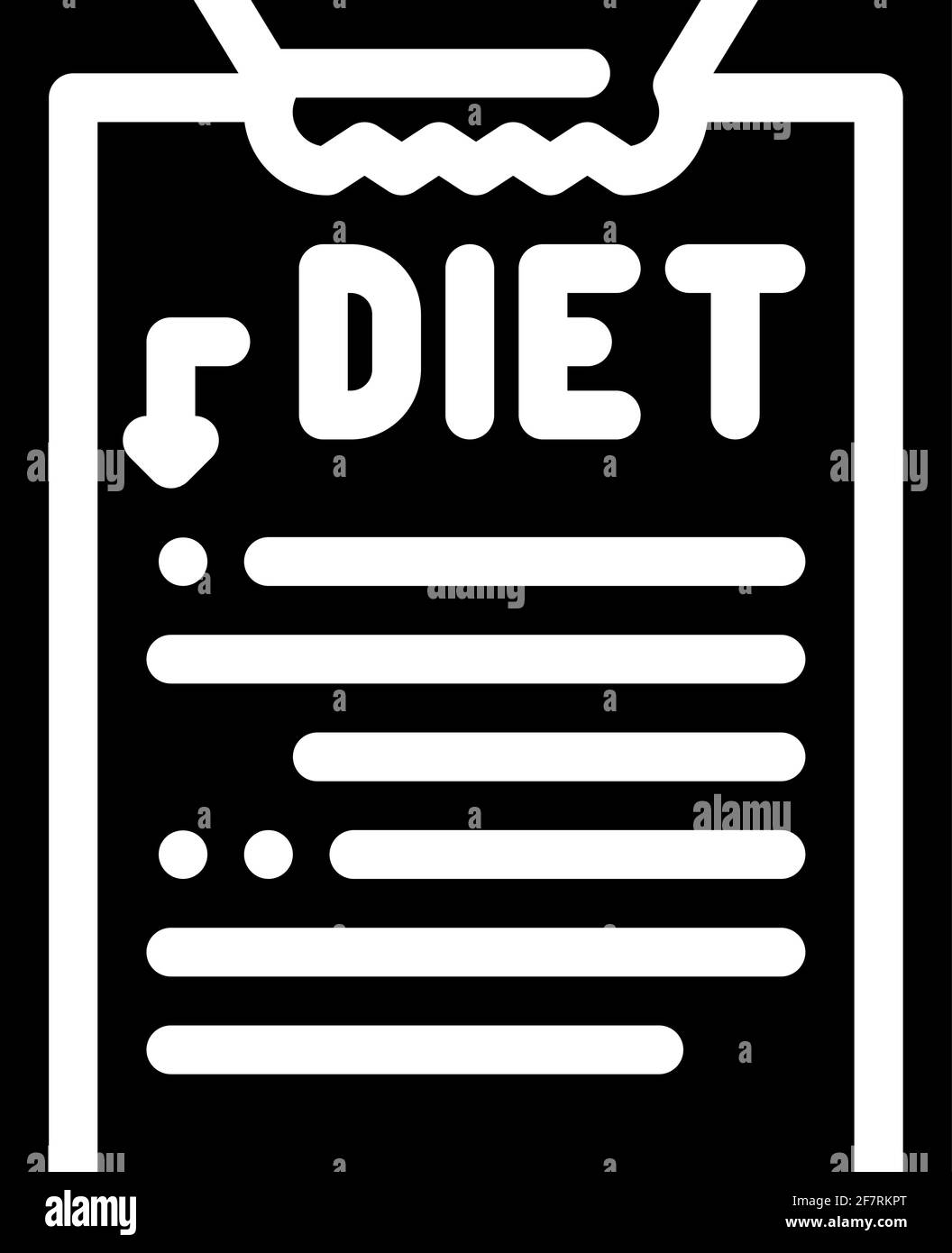 descrizione diet glyph icona vettore illustrazione nero Illustrazione Vettoriale