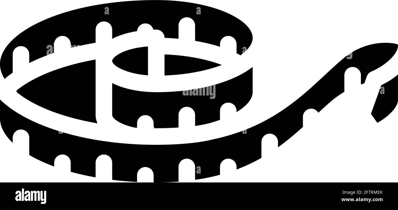 icona a forma di glifo del misuratore flessibile, illustrazione vettoriale nera Illustrazione Vettoriale