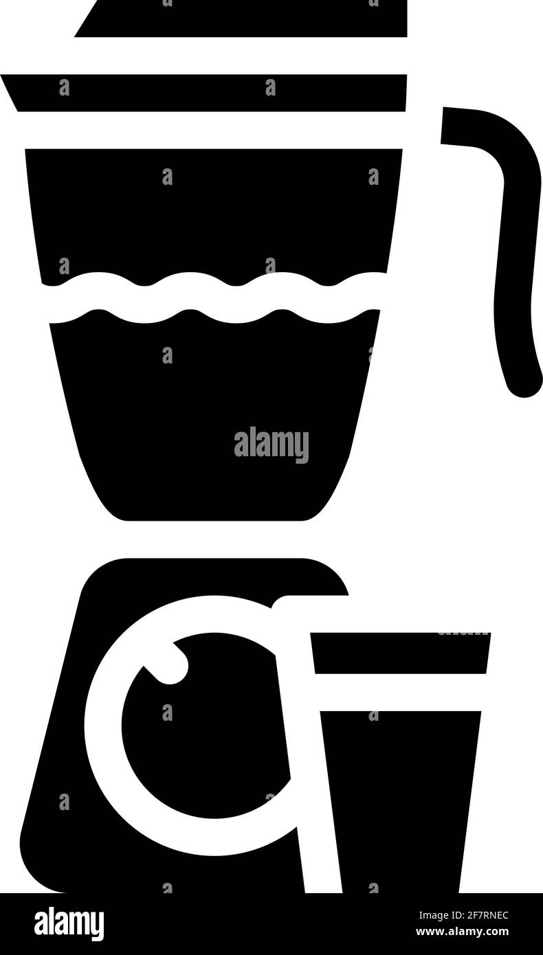 smoothie drink glifo icona vettore illustrazione nero Illustrazione Vettoriale