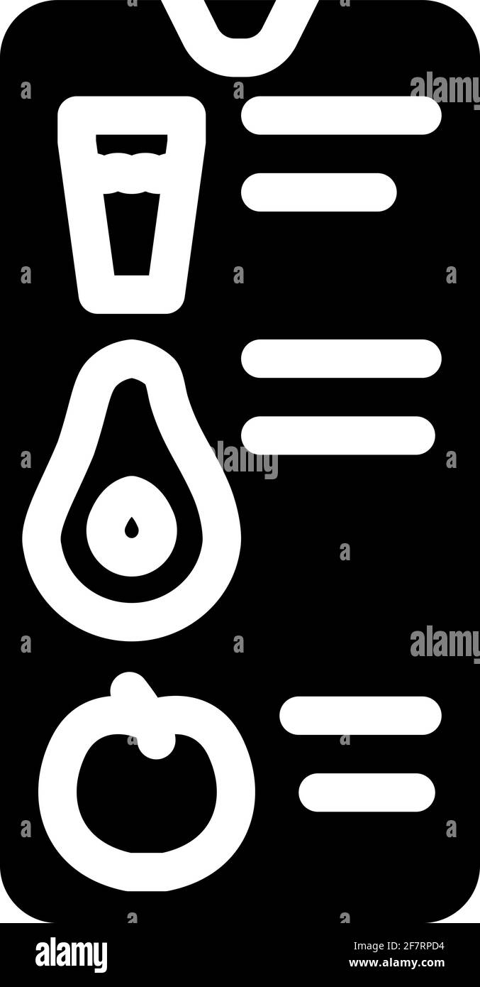 illustrazione vettoriale dell'icona glifo dell'app conteggio mangiato Illustrazione Vettoriale