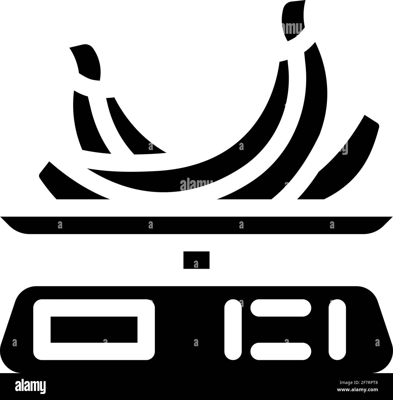 pesare cibo glifo icona vettore illustrazione nero Illustrazione Vettoriale