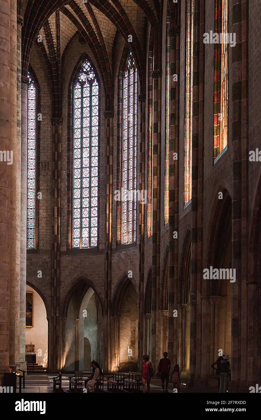 Tolosa, Occitania, Francia; 22 luglio 2018: Vista interna del convento dei giacobini Foto Stock