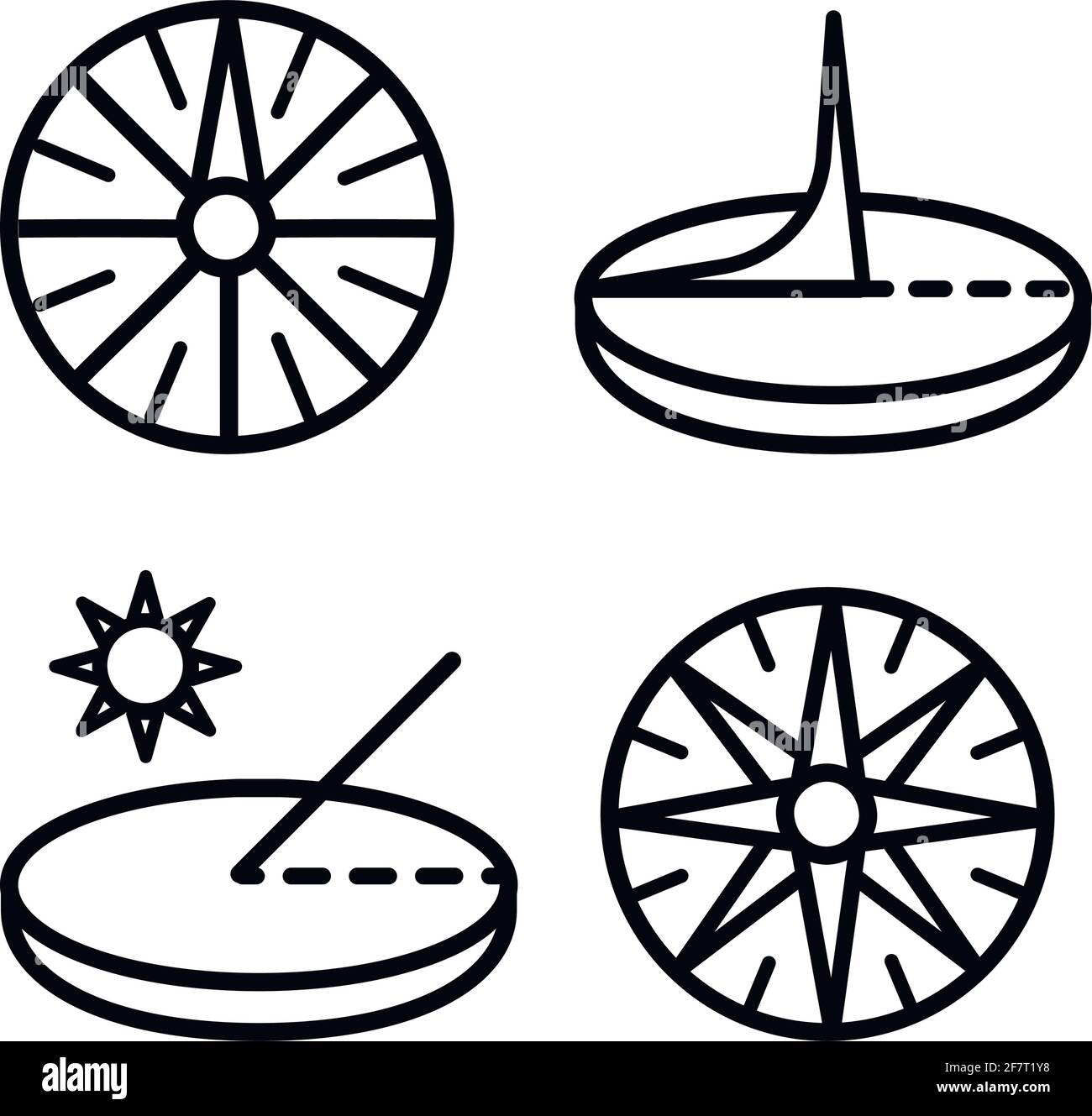 set di icone della manopola Illustrazione Vettoriale