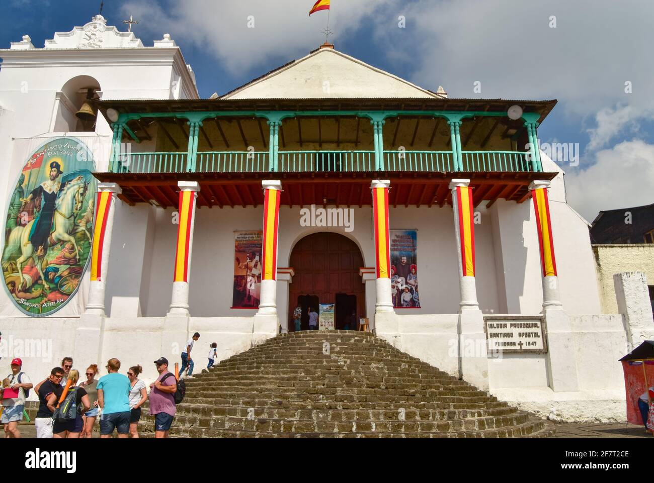 Chiesa parrocchiale di San Giacomo Apostolo (Iglesia Parroquial Santiago Apóstol ) a Santiago Atitlan, Guatemala Foto Stock